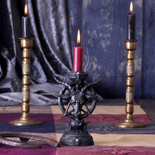 Load image into Gallery viewer, Light of Baphomet Gothic Candle Holder - Resin Ornament for Occult Rituals (15.5cm)