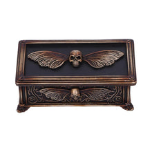Load image into Gallery viewer, Gothic Skull & Moth Mystical Steampunk Trinket box Ornament fantasy Horror Art Decor