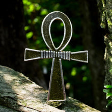 Load image into Gallery viewer, Egyptian Style Pewter Ankh Brooch - Symbol of Eternal Life & Power - 4 cm Ancient Egyptian Amulet Pin