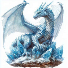 Laden Sie das Bild in den Galerie-Viewer, Ice Dragon Metal Wall Plaque | Embossed Fantasy Decor | 41.5x40cm Gothic Dragon Art