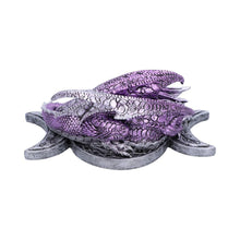 Load image into Gallery viewer, Triple Moon Treasure Dragon Figurine 21.3cm Purple Sculpture Hand-Painted