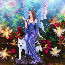 Load image into Gallery viewer, Mystical Fairy Figurine with Wolf Mythical Fantasy Sculpture Home Decor Ornament
