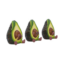 Laden Sie das Bild in den Galerie-Viewer, Quirky Three Wise Avocado Figurines Hear No See No Speak No Evil Novelty Decor