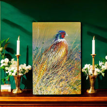 Load image into Gallery viewer, THE PHEASANT EMERGES Ceramic Art Tile by D. Finney 30x20cm - Stunning Wildlife Decor