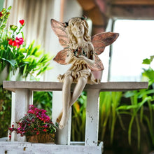 Load image into Gallery viewer, Beautiful Garden Fairy Shelf Sitter | Handcrafted Resin Fairy Ornament | 20x14 cm | Whimsical Home & Garden Decor