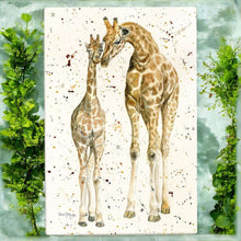 Load image into Gallery viewer, Decorative "A Mother's Love" Ceramic Wall Art Tile by Bree Merryn | Giraffe Animal Print | Ready to Hang | 30x20 cm | Unique Gift | Handcrafted and Boxed