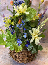 Laden Sie das Bild in den Galerie-Viewer, Exquisite Handcrafted Artificial Flowers in Wicker Basket - 40cm Tall Floral and Plants Display Home Decoration-OsirisTradingUK