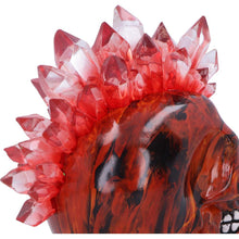 Laden Sie das Bild in den Galerie-Viewer, Red Crystal LED Skull with Mohawk Gothic Punk Statue Horror Fantasy Figurine Art