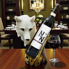 Laden Sie das Bild in den Galerie-Viewer, Wolf Head Wine Holder Fantasy Gothic Home Decor Animal Sculpture Wine Rack