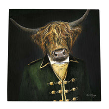 Load image into Gallery viewer, DAPPER HENDRICK Highland Cow Art Tile 20x20cm Wall Decor Bree Merryn - Unique Ceramic Wall Art Ready to Hang