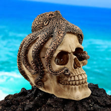 Laden Sie das Bild in den Galerie-Viewer, Fantasy Octopus Skull Statue - Gothic Steampunk Home Decor Ornament