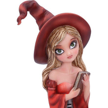 Load image into Gallery viewer, Rina Witch Figurine 15cm | Cute Witch Statue with Book and Candles | Fantasy Decor