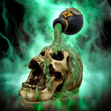Laden Sie das Bild in den Galerie-Viewer, Witchcraft Skull Statue - Gothic Alchemy Potion Figurine Fantasy Halloween Decor