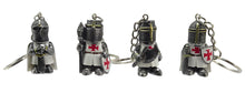 Laden Sie das Bild in den Galerie-Viewer, Templar Knight Keychain Set of 4 Miniature Crusader Keyrings Medieval Favours