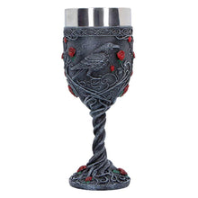 Load image into Gallery viewer, Raven Goblet Gothic Chalice Cup with Stainless Steel Insert Dark Romantic Decor