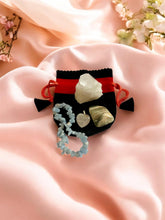 Load image into Gallery viewer, Love & Romance Crystal Healing Kit - Rose Quartz Heart Pendant, Blue Lace Agate, Moonstone, Crystal Cluster + Protective Pouch