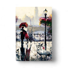Load image into Gallery viewer, EMBRACE Romantic Parisian Scene Ceramic Art Tile by Brent Heighton 30x20 cm - Ready to Hang - Wall Decor, Romantic Art Tile, Gift Boxed