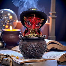 Load image into Gallery viewer, Red Dragon in Cauldron Figurine Gothic Witchcraft Fantasy Magical Creature Gift