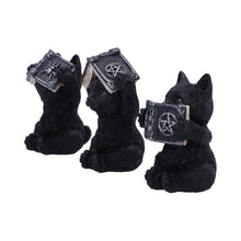 Laden Sie das Bild in den Galerie-Viewer, Three Wise Spell Cats Gothic Set Witchy Figurines Occult Pagan Wiccan Gifts Statue