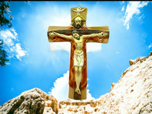 Load image into Gallery viewer, Sacred Resin Holy Trinity Wall Cross - 20cm Spiritual Crucifix with Divine Figurines, Religious Home Decor, Blessed Wall Hanging-OsirisTradingUK