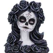 Laden Sie das Bild in den Galerie-Viewer, Gothic Day of the Dead Skull Tea Light Holder Flor de Muerte Day of the Dead Bust