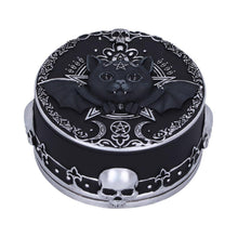 Laden Sie das Bild in den Galerie-Viewer, Gothic Malpuss Cat Trinket Box Cult Cuties Vampire Familiar Skull Occult Design
