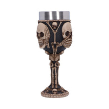 Laden Sie das Bild in den Galerie-Viewer, 3 Wise Skeleton Goblet Gothic Skull See No Evil Chalice Halloween Decor Drinkware