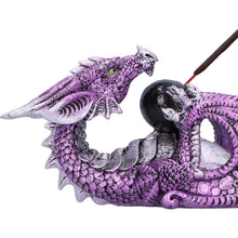 Load image into Gallery viewer, Mystical Purple Dragon Incense Burner Gothic Fantasy Ornament aromatherapy
