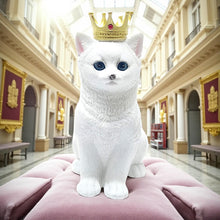 Load image into Gallery viewer, Majestic Royal Cat Figurine Regal White Feline Ornament Animal Sculpture Decor