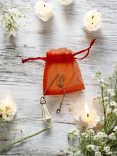 Load image into Gallery viewer, Clear Quartz Dowsing Pendulum with Clasps – Crystal Divination Tool with Protective Pouch