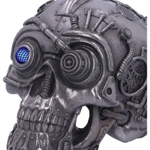 Laden Sie das Bild in den Galerie-Viewer, Gothic Cyberpunk Silver Skull Figurine Mechanical Detailing Steampunk Ornament