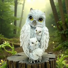 Laden Sie das Bild in den Galerie-Viewer, Whimsical Owl and Babies Figurine Woodland Wiccan Alter Statue Animal Lovers