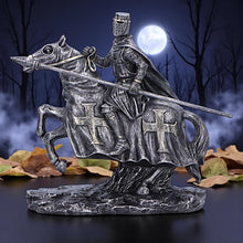 Load image into Gallery viewer, Crusader Templar Warrior Statue Horseback Knight Figurine Medieval Ornament