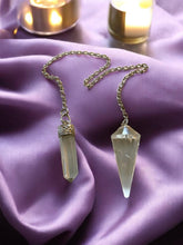 Load image into Gallery viewer, Double Ended Crystal Dowsing Pendulum 35cm Long – Clear Quartz Divination Tool for Spiritual Healing, Energy Work & Chakra Balancing"