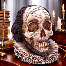 Laden Sie das Bild in den Galerie-Viewer, Shakespeare Skull Ornament Gothic Home Decor Figurine Unique Collectable Statue Gift