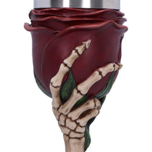 Laden Sie das Bild in den Galerie-Viewer, Gothic Rose Goblet Skeleton Hand Chalice Dark Fantasy Wine Cup Horror Skull