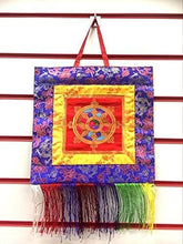 Load image into Gallery viewer, Tibetan Wheel of Dharma Embroidered Banner Wall Hanging Thangka Banner Altar Decoration-OsirisTradingUK