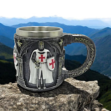 Load image into Gallery viewer, Templar Warrior Mug – Crusader Knight Tankard – Gothic Medieval Collectible Gift 16.2cm