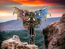 Load image into Gallery viewer, Gothic Dragons Wall Plaque | Dragon Decor | Unique Fantasy Wall Art | Dragon Wall Hanging | Home Decor | Gothic Gift | Mystical Home Decor-OsirisTradingUK