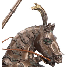 Laden Sie das Bild in den Galerie-Viewer, Medieval Knight on Horse Figurine Armoured Cavalry Statue Bronze Effect 45.9cm