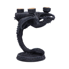 Laden Sie das Bild in den Galerie-Viewer, Gothic Dragon Candle Holder Triple Candelabra Fantasy Medieval Sculpture Decor