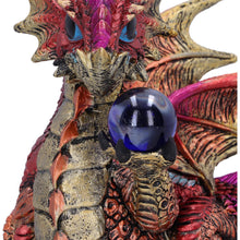 Load image into Gallery viewer, Fantasy Red Dragon Figurine Holding Orb Mythical Beast Figurine Gothic Decor