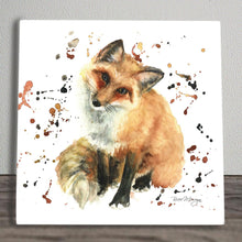 Load image into Gallery viewer, FREDDIE Fox Ceramic Art Tile by Bree Merryn 20x20 cm - Ready to Hang, Gift Boxed