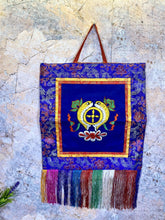 Load image into Gallery viewer, Tibetan Buddhist Golden Fishes Wall Hanging, Handcrafted Brocade Silk & Cotton Decor, Meditation Art, Authentic Spiritual Tapestry, 17x41cm-OsirisTradingUK