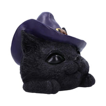 Load image into Gallery viewer, Familiar Grin Black Cat Head Ornament with Light-Up Eyes – 13.8cm Halloween Decor