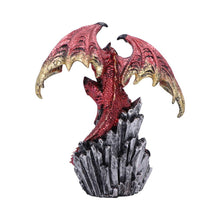 Laden Sie das Bild in den Galerie-Viewer, Mythical Red Dragon Figurine with Led Light Prism Crystal Gothic Guardian Statue