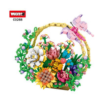 Load image into Gallery viewer, 3D Flower Basket 635pc Construction Puzzle Floral Bouquet Botanical Display Gift
