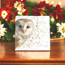 Load image into Gallery viewer, OLIVE OWL Ceramic Art Tile by Bree Merryn 20x20cm - Ready to Hang Wall Art with Gift Box