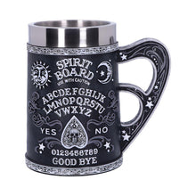 Load image into Gallery viewer, Black & White Spirit Board Tankard Mug | Gothic Planchette Handle | Gift Box