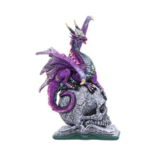 Laden Sie das Bild in den Galerie-Viewer, Mystical Dragon on Skull And Book Statue Gothic Decor Fantasy Figurine Ornament